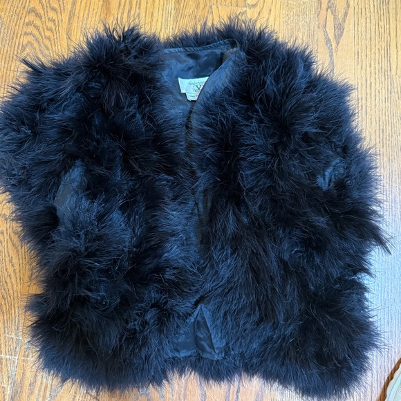 Vintage VALENTINO Black Feather Bolero Jacket  Size Petite - Picture 1 of 5